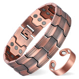 Bracelet Fashtour cuivre 3x aimants en gros plan, style masculin et énergie potentielle.