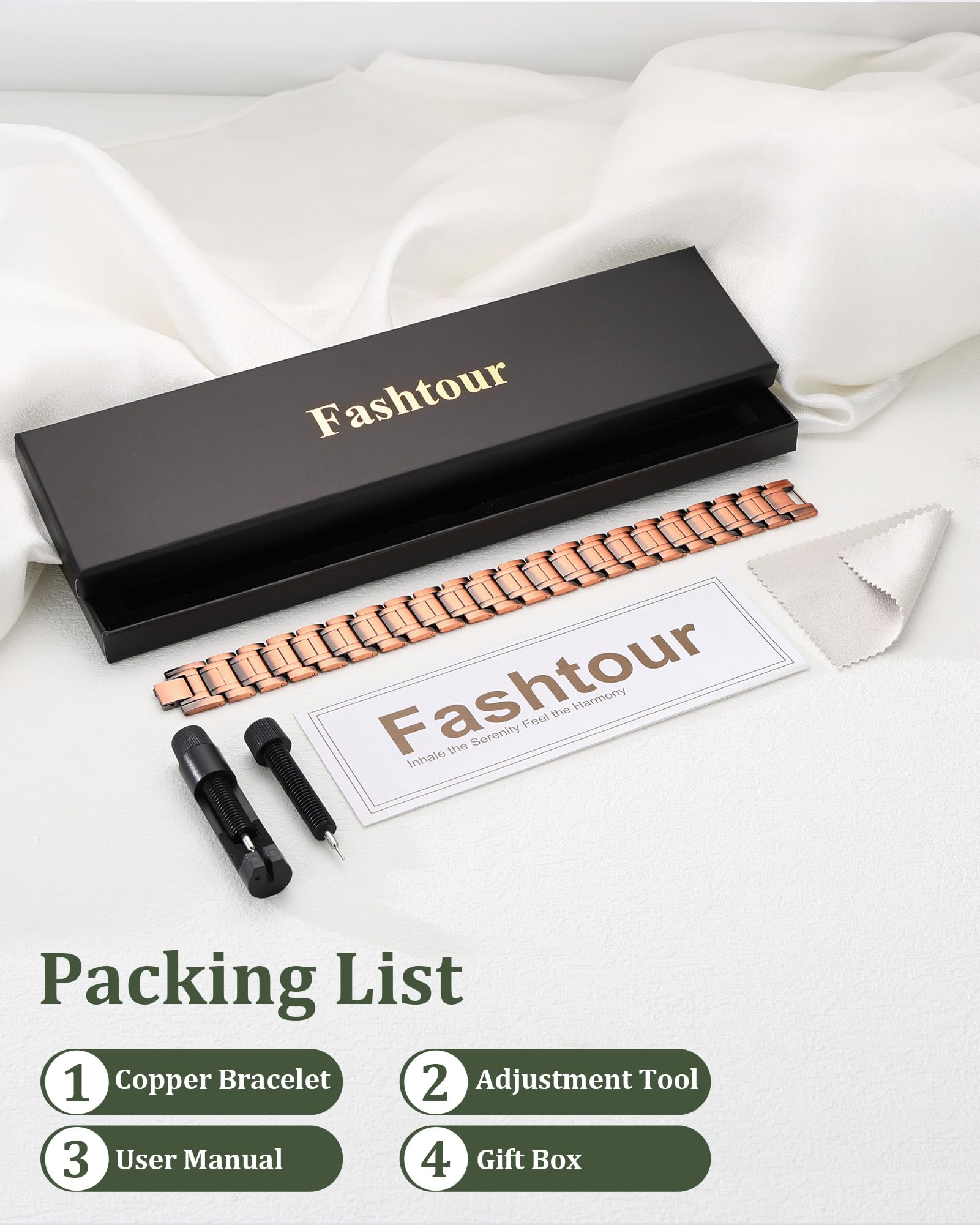 Fashtour bracelet cuivre 3X, détail motif armure pour un look fort.
