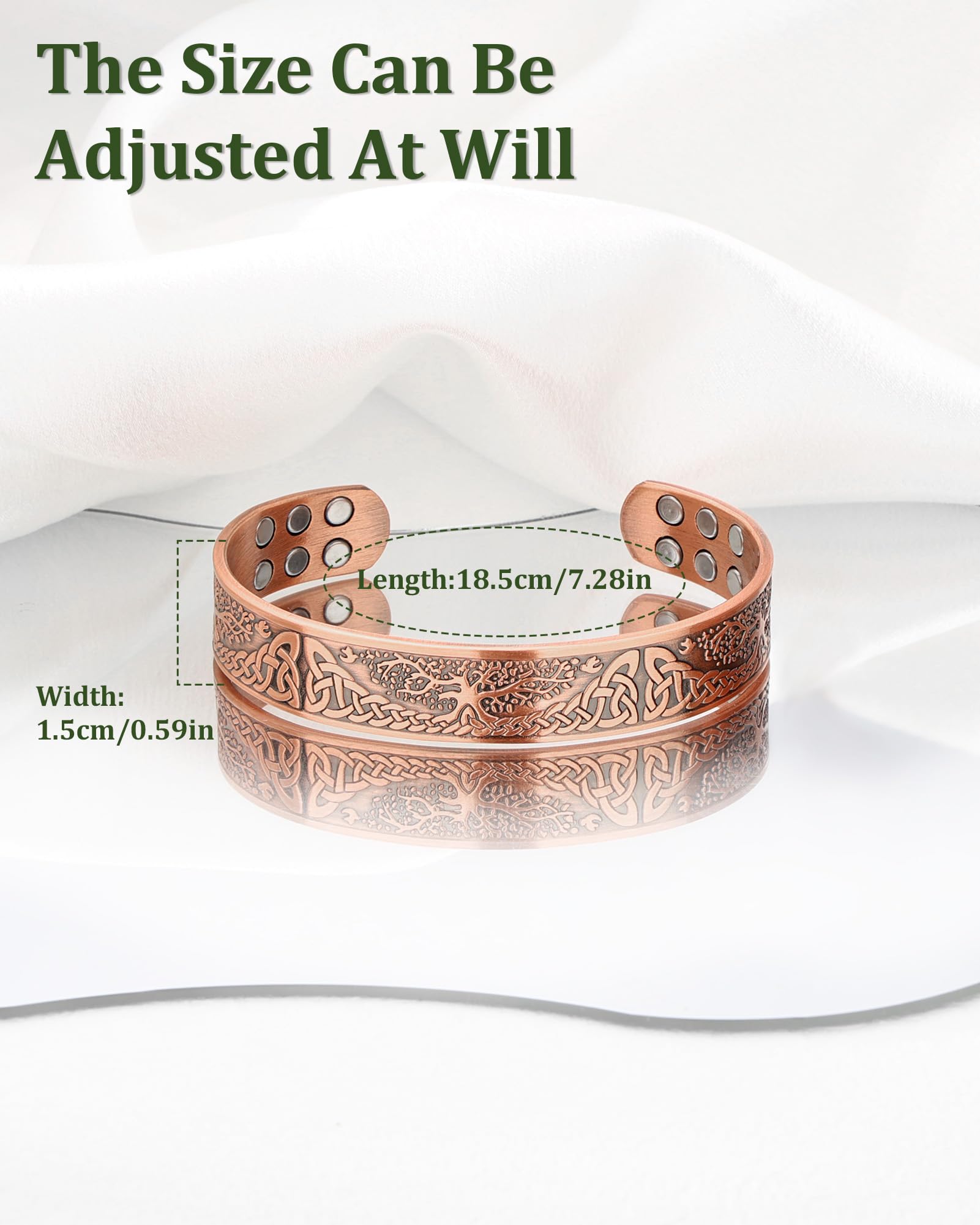 Bracelet cuivre ajustable Fashtour avec ouverture facile et confort quotidien.