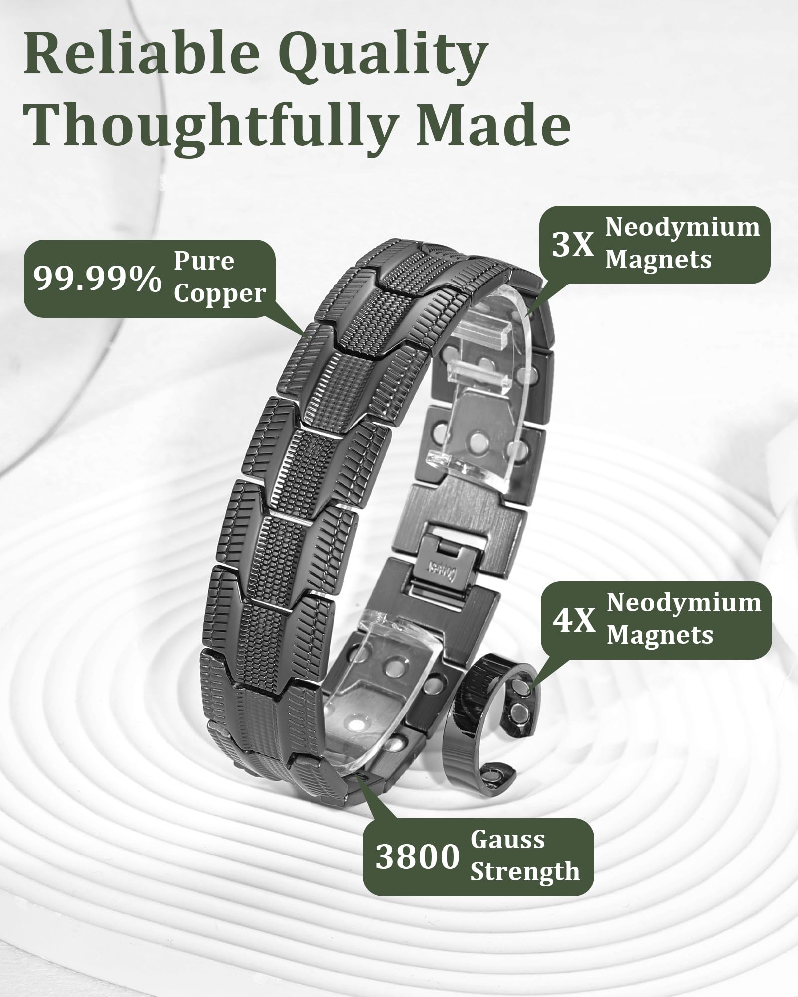 Bracelet cuivre Fashtour au motif armure antique et design masculin.