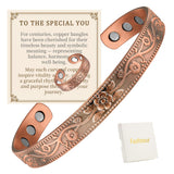 Bracelet Fashtour en cuivre avec motif fleurs, élégant et intemporel.
