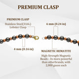 Fashtour collier hématite magnétique 6 mm et cuivre 4 mm, porté en toute simplicité.