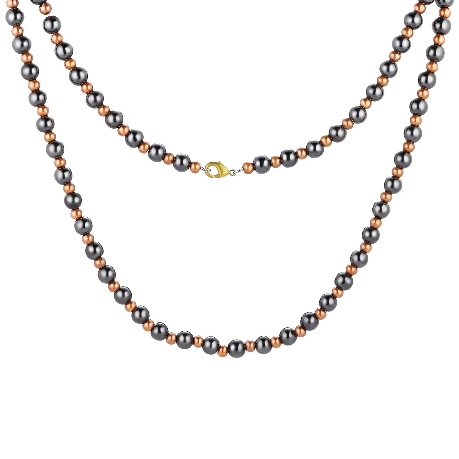 Collier Fashtour en hématite magnétique et cuivre, allure audacieuse pour le quotidien.