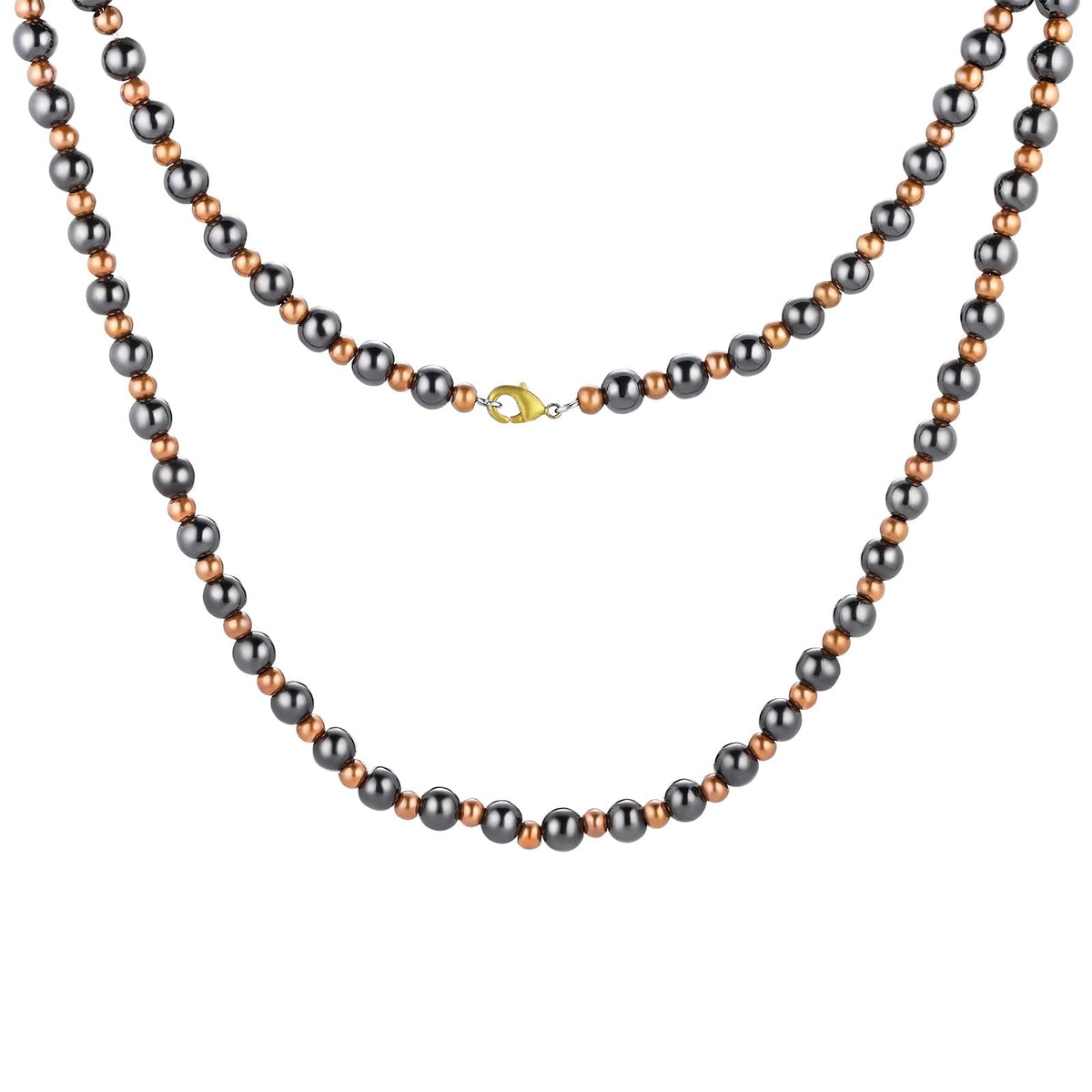 Collier Fashtour en hématite magnétique et cuivre, allure audacieuse pour le quotidien.
