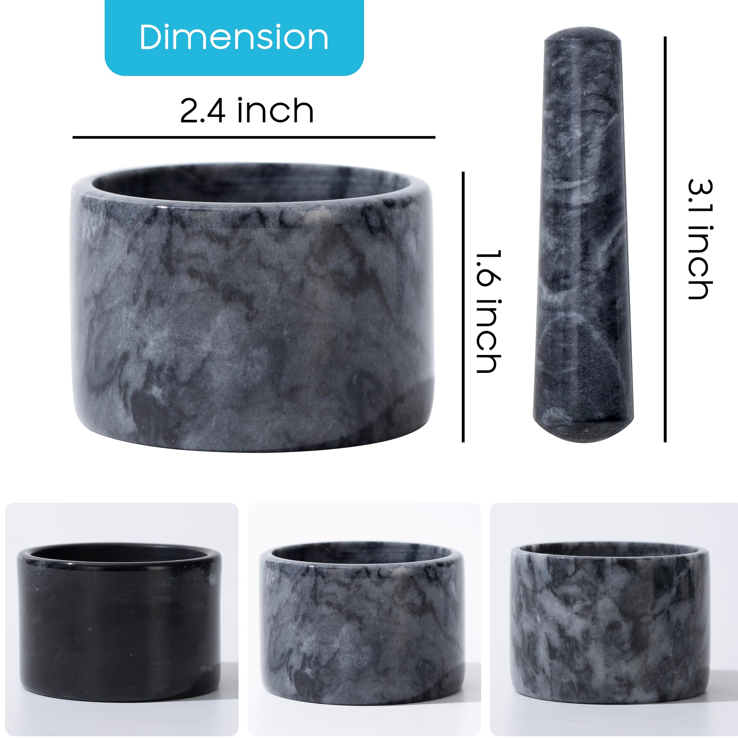 Fasolahome Mortier et pilon en marbre pour un broyage doux et précis.