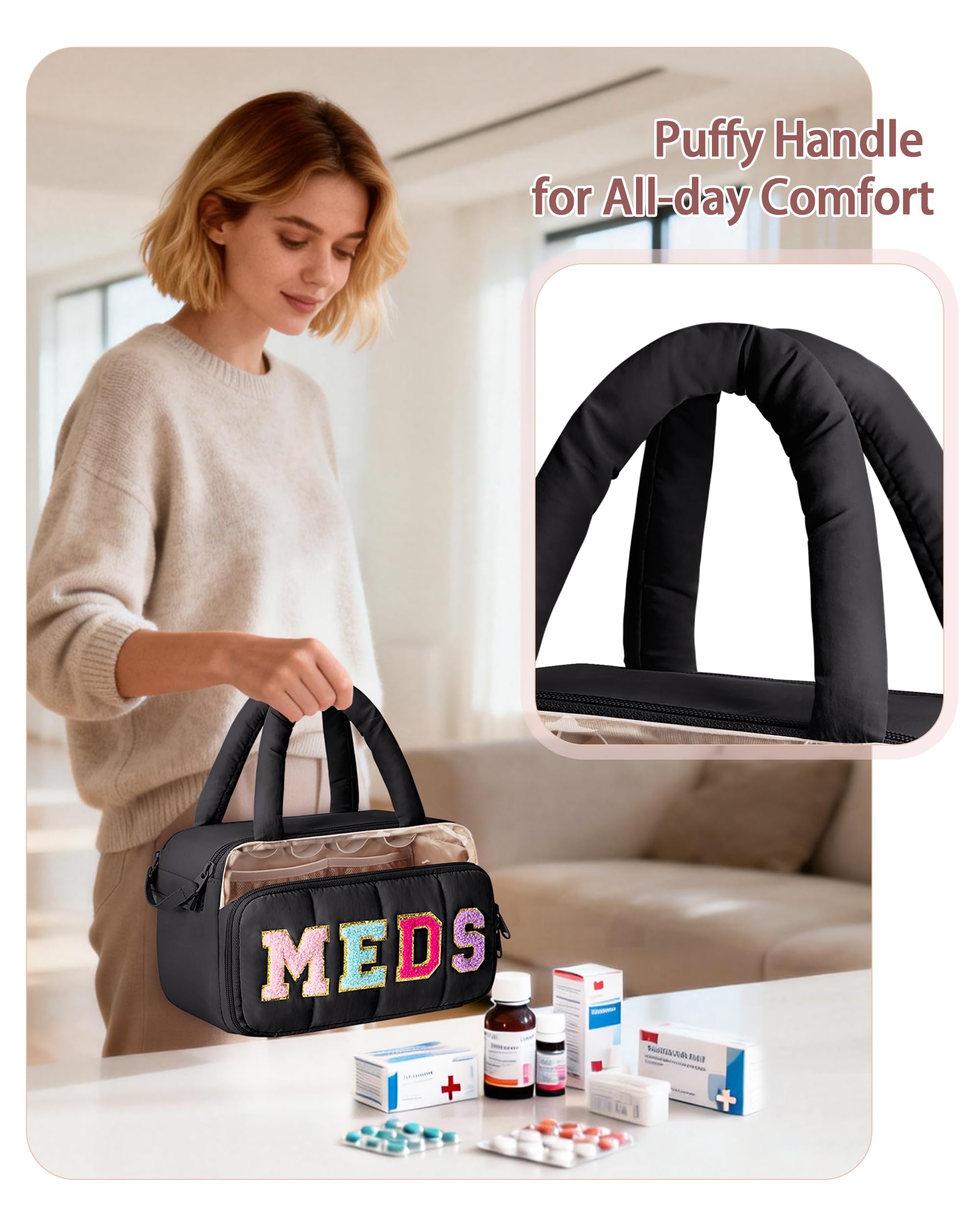Fasrom sac medicament chenille tissu impermeable, protection légère contre les éclaboussures.