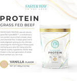 FASTer Way Protéine Boeuf Vanille Scoop, dosage pratique pour l'entraînement.