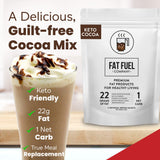 Mélange rapide dans un shaker avec Fat Fuel Keto Cocoa 22g.