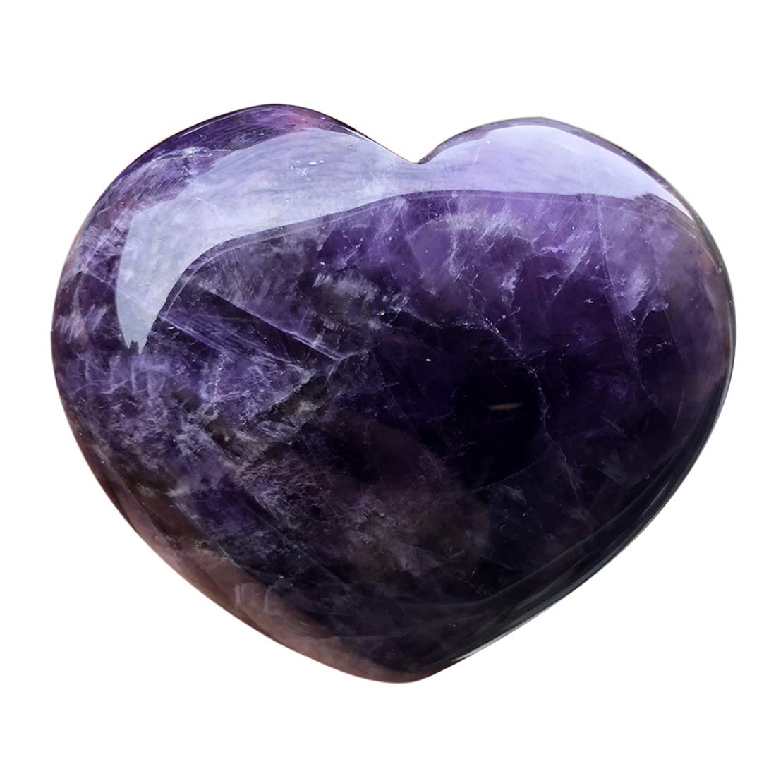 Favoramulet, cœur en améthyste, pierre polie, parfait pour le port en poche et la détente.