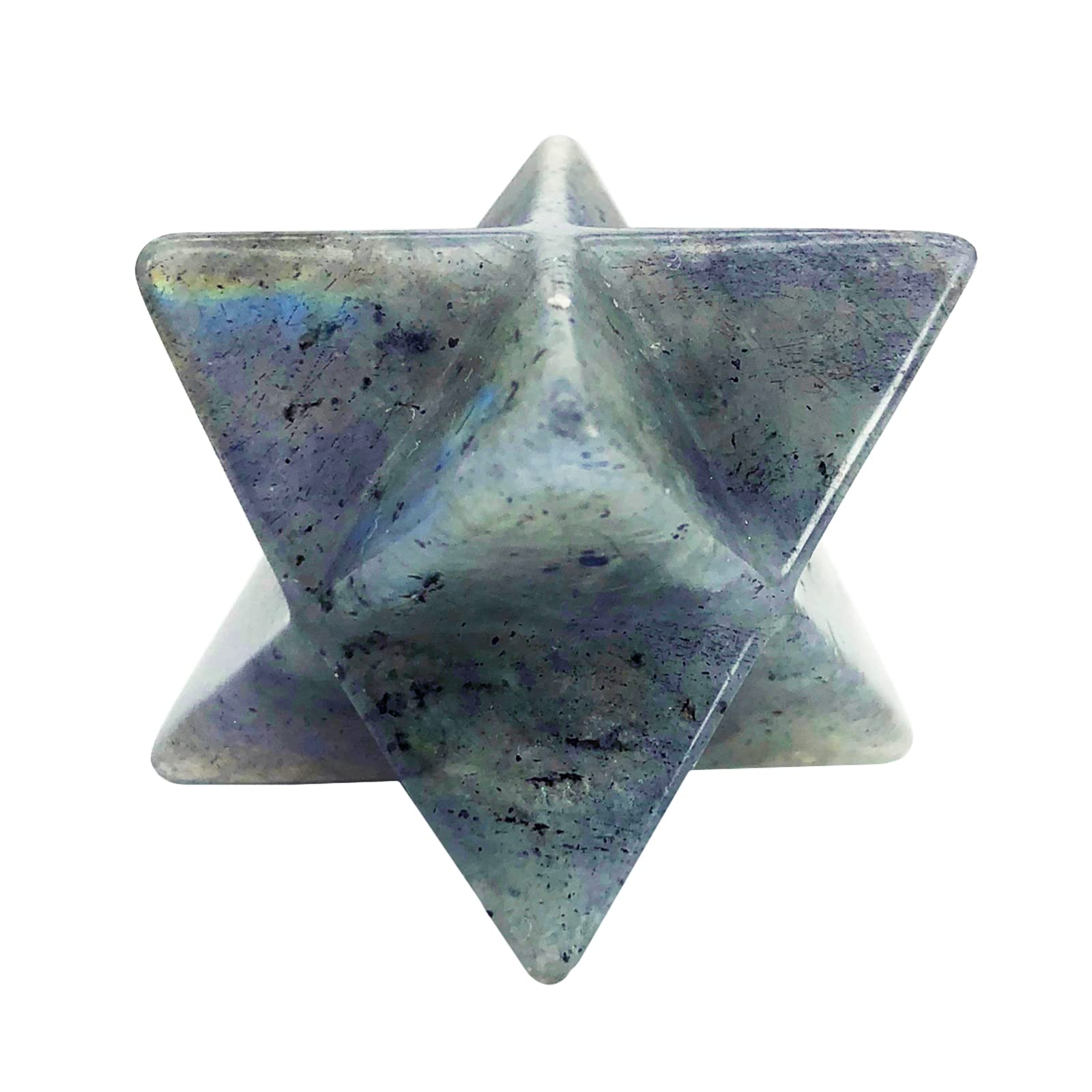 Favoramulet pierre de lune Merkaba etoile sacrée, idéale pour méditation et équilibre des énergies