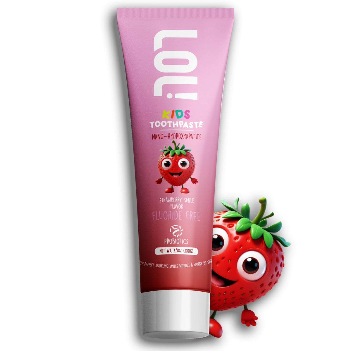 Dentifrice enfant Fawelo LOL fraise – emballage coloré pour un brossage ludique.