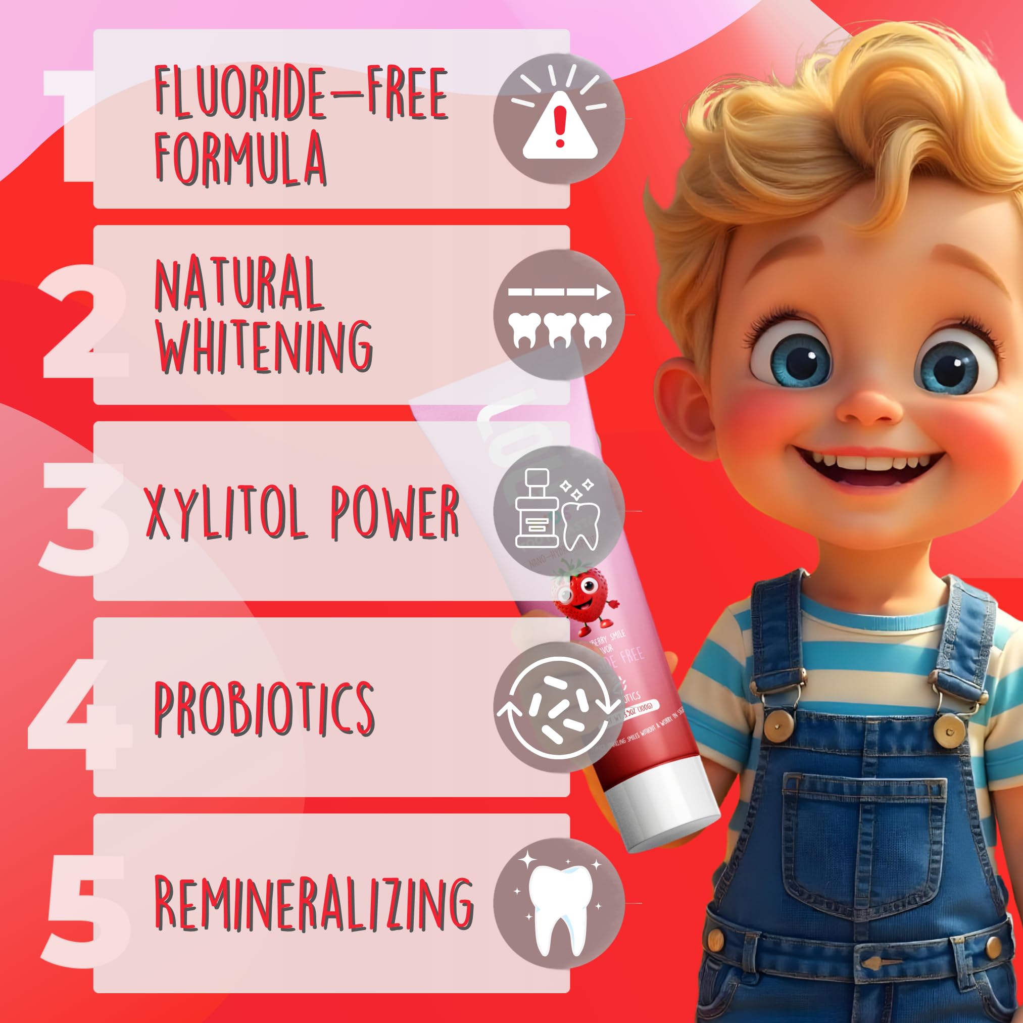Dentifrice enfant Fawelo LOL probiotiques – soutien de la santé buccale naturelle.