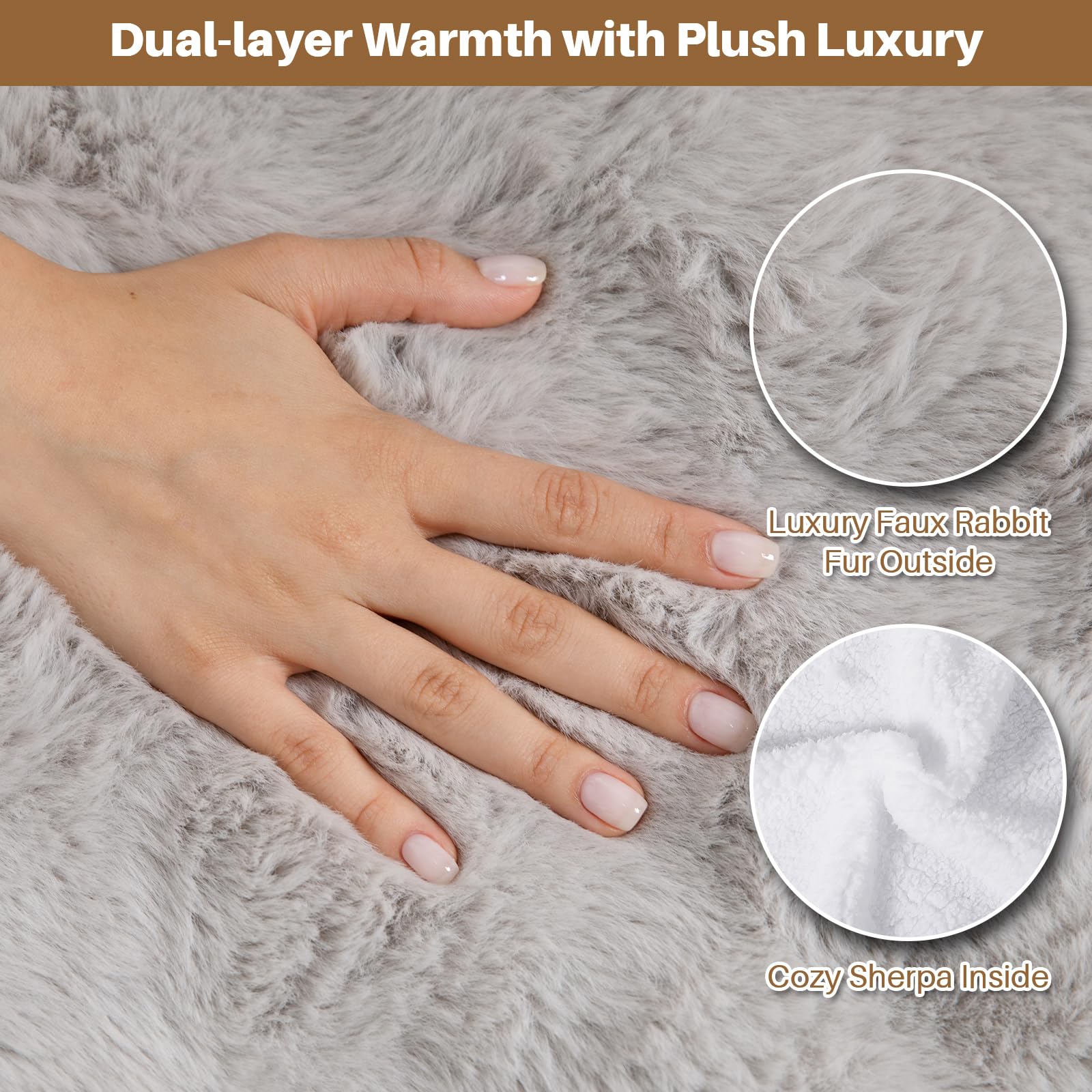 FAYKONCEN surface sherpa douce offre confort durable.