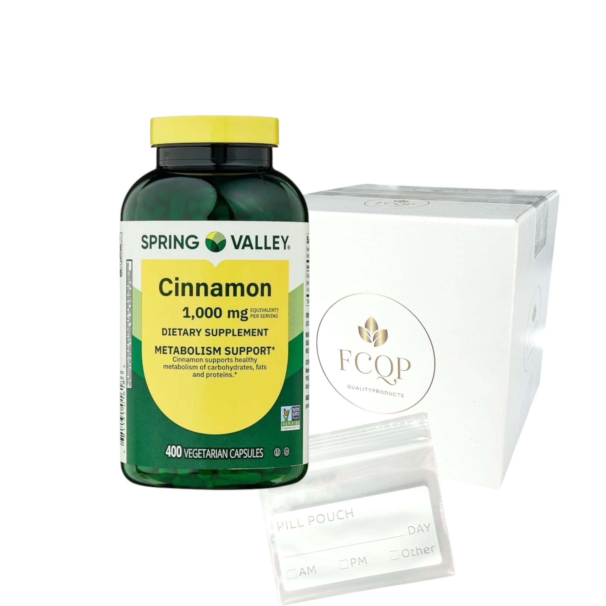 Capsules FCQP Cannelle en bouteille, pouvant soutenir le métabolisme dans le cadre d'un mode de vie actif.