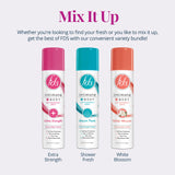 Flacon 2 oz FDS intime spray prêt à l’emploi, format compact.