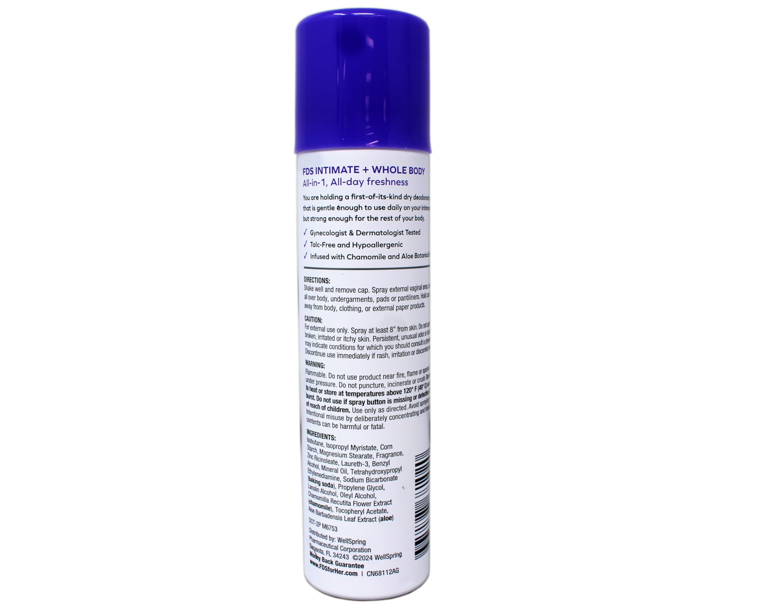FDS déodorant sec spray: application rapide et simple.