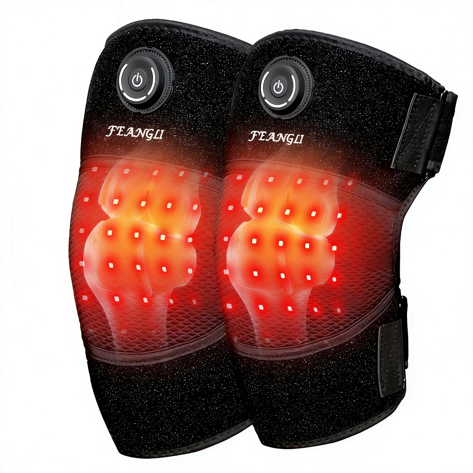Feangli genou-bandeau : lumière rouge 660nm et infrarouge 850nm pour un réconfort ciblé.