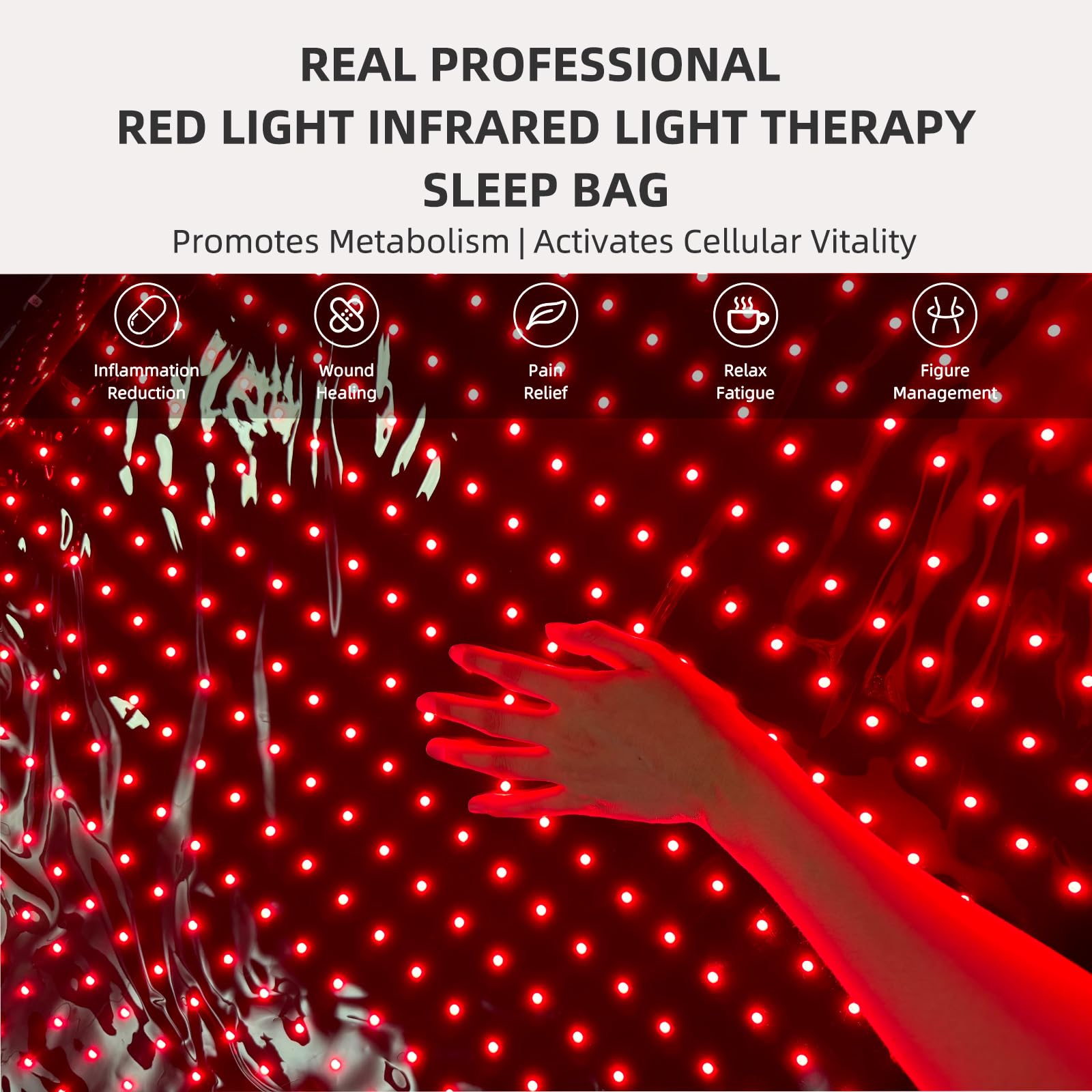 Lumière feangli 660nm rouge, séance de chaleur relaxante à domicile.