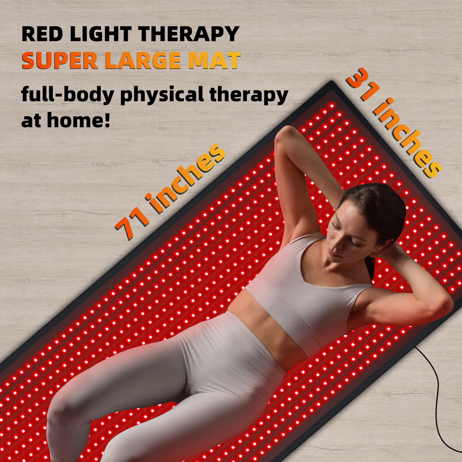Feangli tapis thérapie lumière rouge 660nm pour revitaliser la peau et la circulation