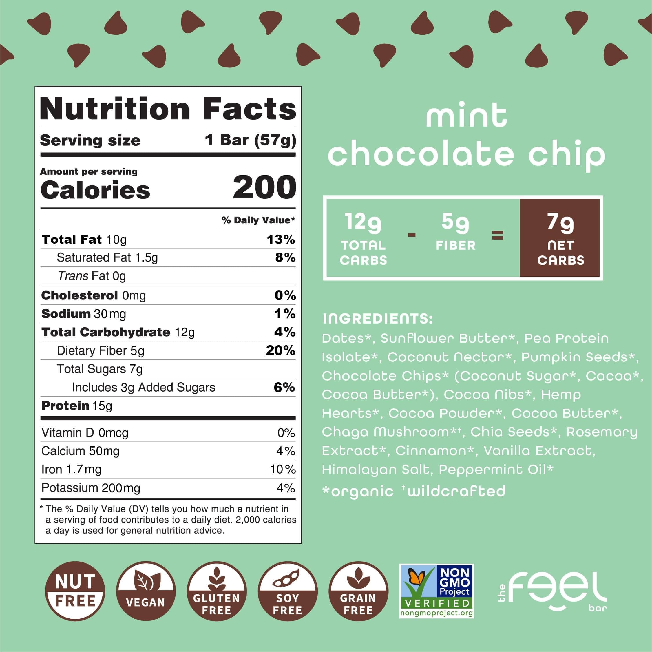 Sans gluten et sans lactose: Feel barres menthe-chocolat respectent votre régime.
