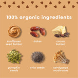 Sans gluten, lait, noix, soja et céréales.
