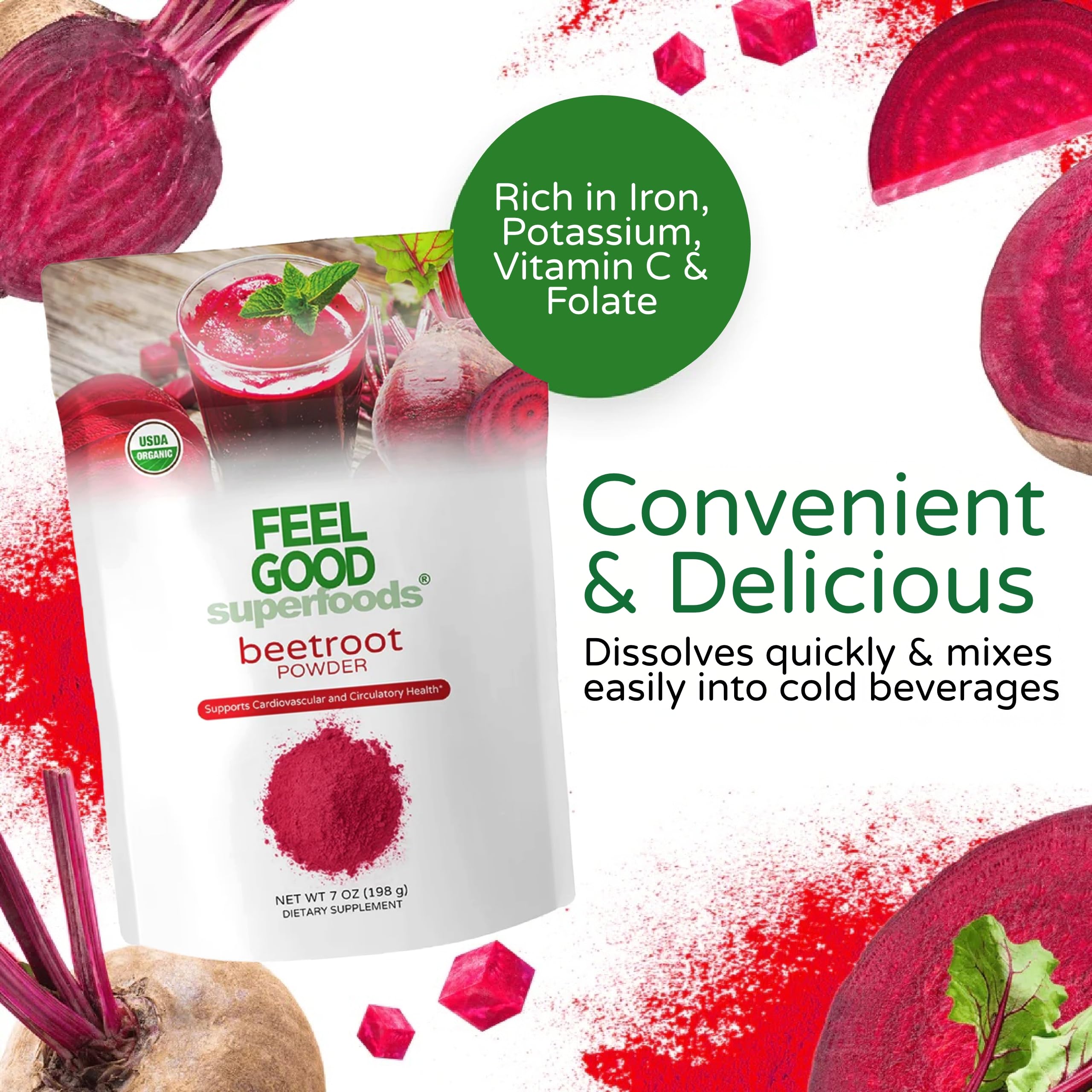FEEL GOOD poudre betterave petit-dejeuner rapide: demarrage sain