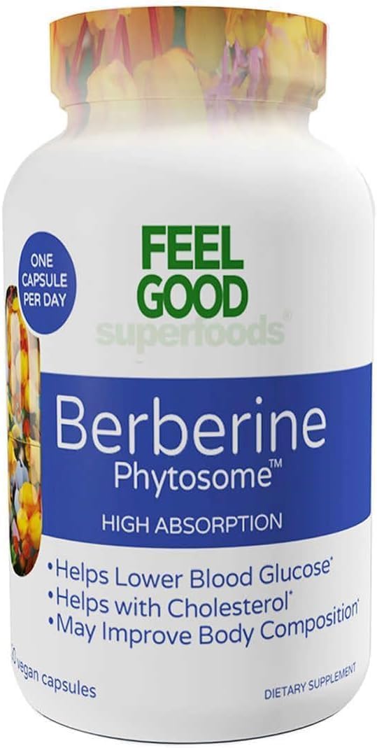 Bouteille Feel Good Superfoods Berberine Phytosome prête à l'intégration quotidienne.