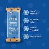 FEEL Kids Protein Bars Minis: couleurs variées, snack attractif et savoureux.