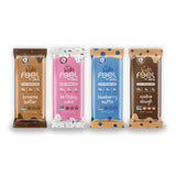 FEEL Kids Protein Bars Minis: emballage frontal, collation pratique et riche en protéines pour enfants.