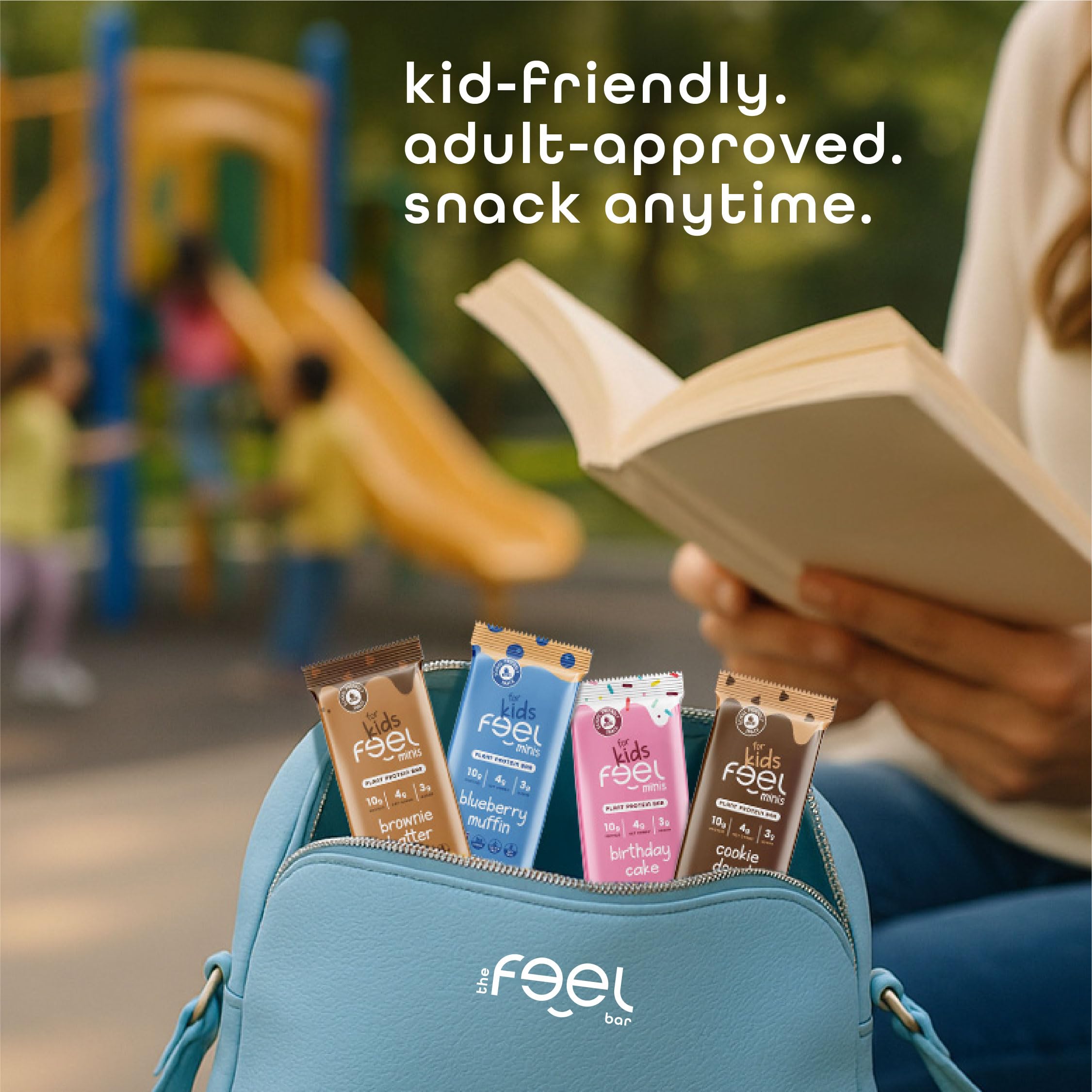 FEEL Kids Protein Bars Minis: snack prêt pour la boite-dejeuner, pratique pour l'école.