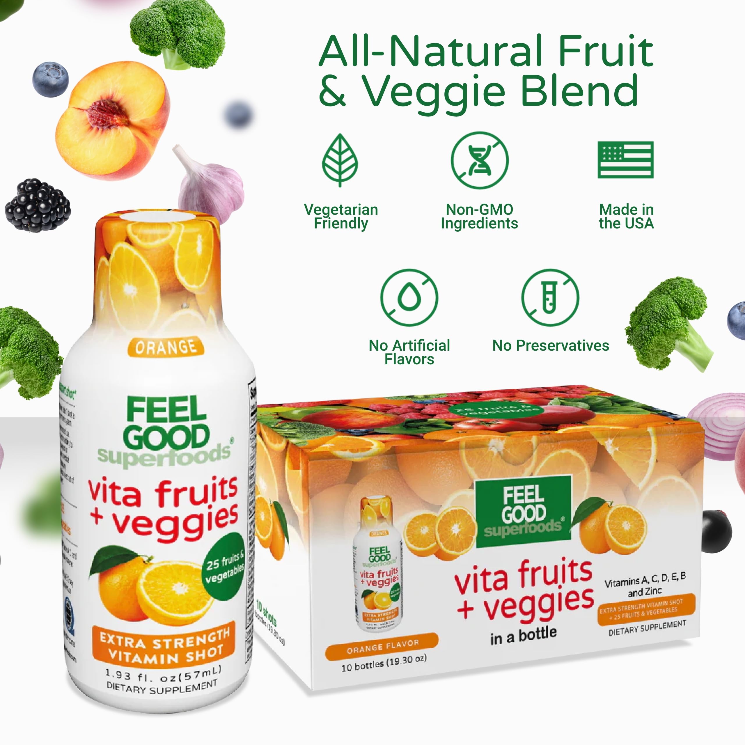 FeelGood Vita Fruits et Veggies dose orange, design lumineux