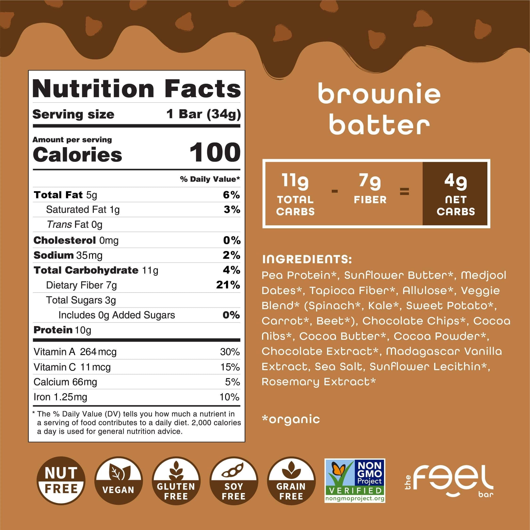 FEEL Feel Bar Minis barres protéinées, 10 g protéines végétales par barre.