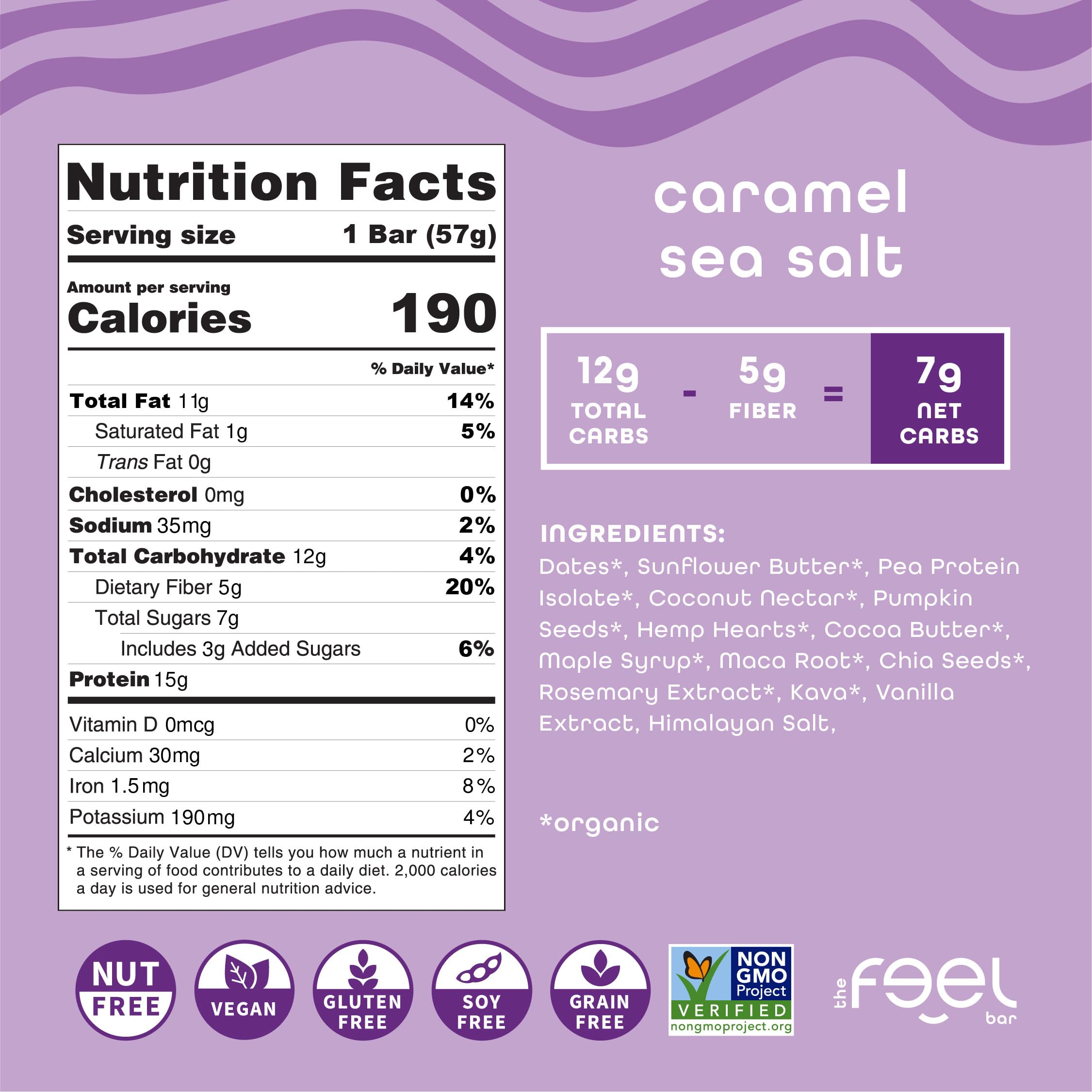 Plaisir quotidien FEEL vegan Vitalité maca sans gluten et sans lactose.