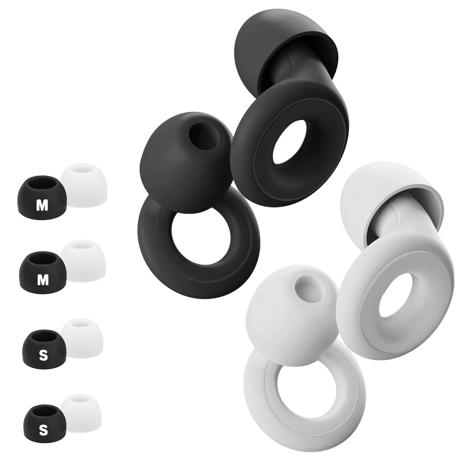 Femeng bouchons en silicone noirs pour sommeil et réduction du bruit