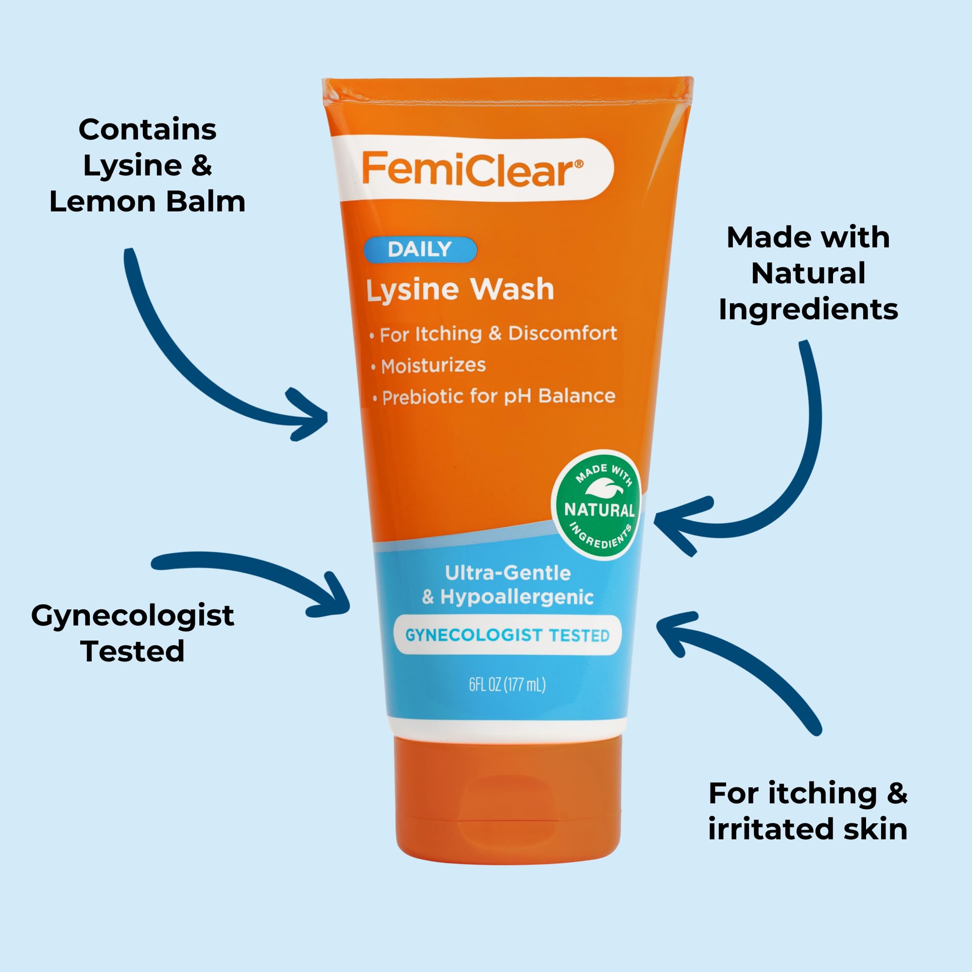 Lycine et mélisse citronnée, composants clés du soin naturel FemiClear.