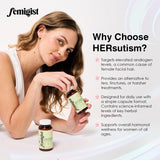Femigist HERsutism – Emplacement d'emballage, produit prêt à être intégré à votre routine santé.