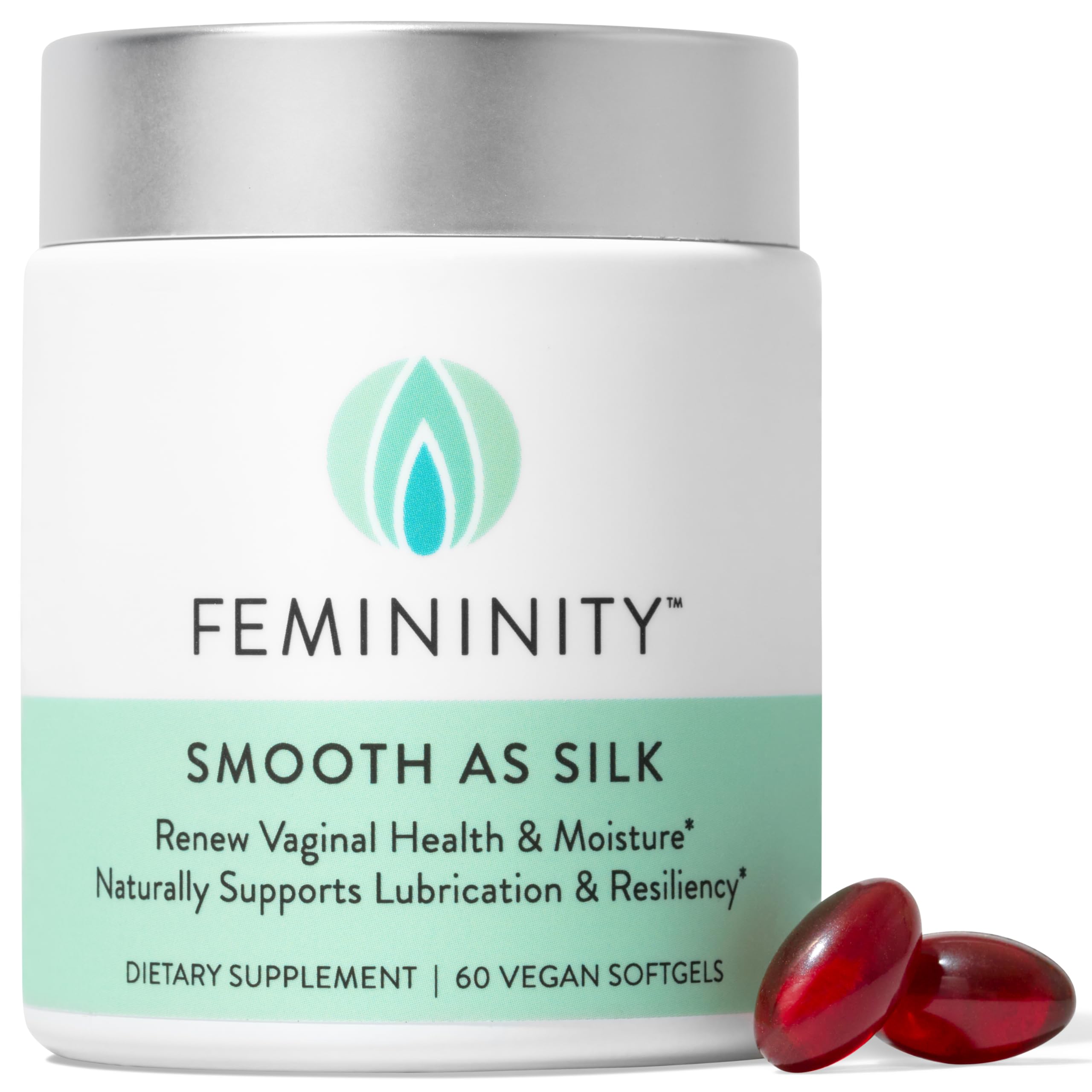 Gélules Femininity Smooth as Silk pour hydratation intime et confort quotidien.