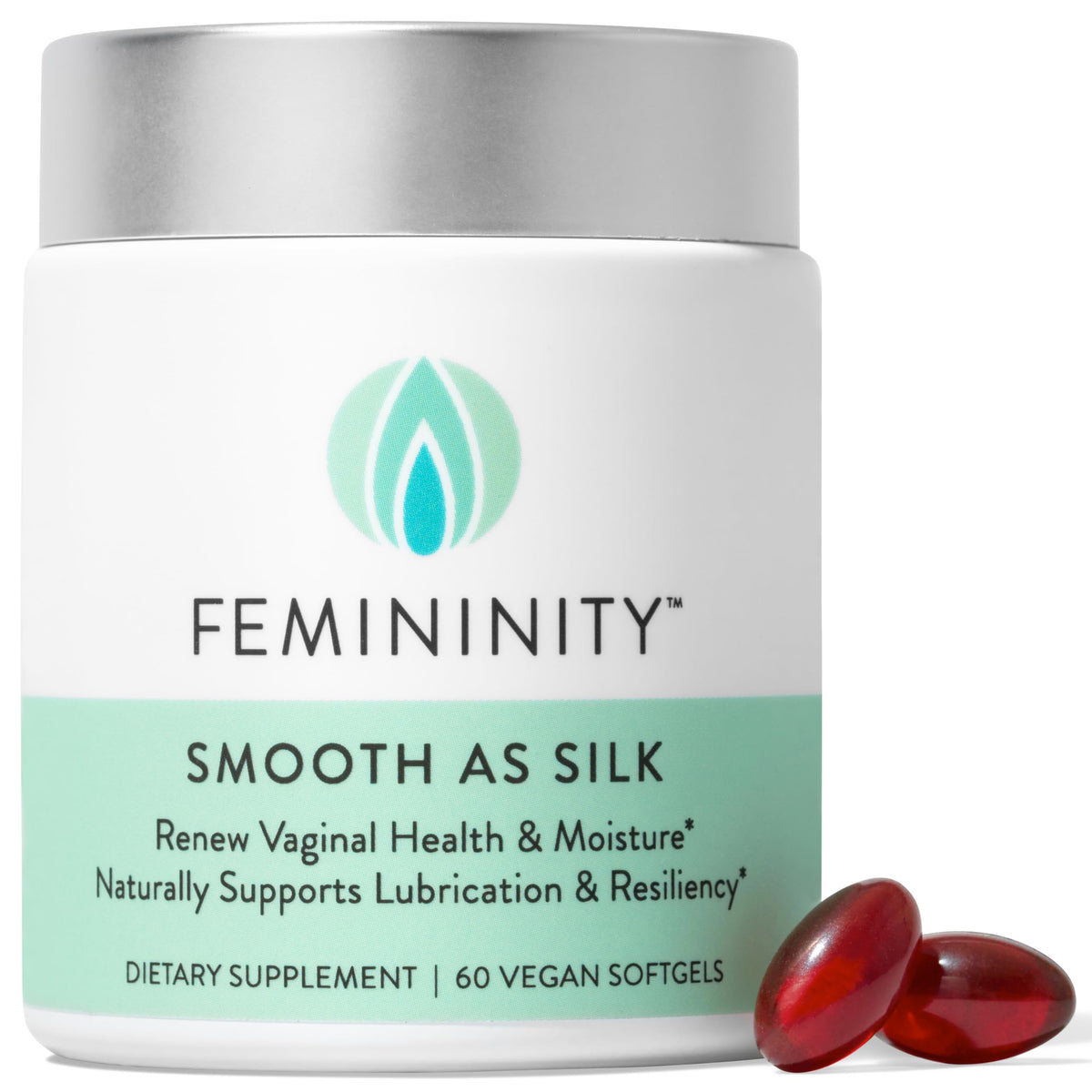 Gélules Femininity Smooth as Silk pour hydratation intime et confort quotidien.