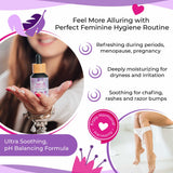 Femissy Yoni Oil: senteur herbacée naturelle et expérience sensorielle apaisante.
