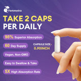 Capsules Femmetra faciles à avaler, convenant aux personnes sensibles.