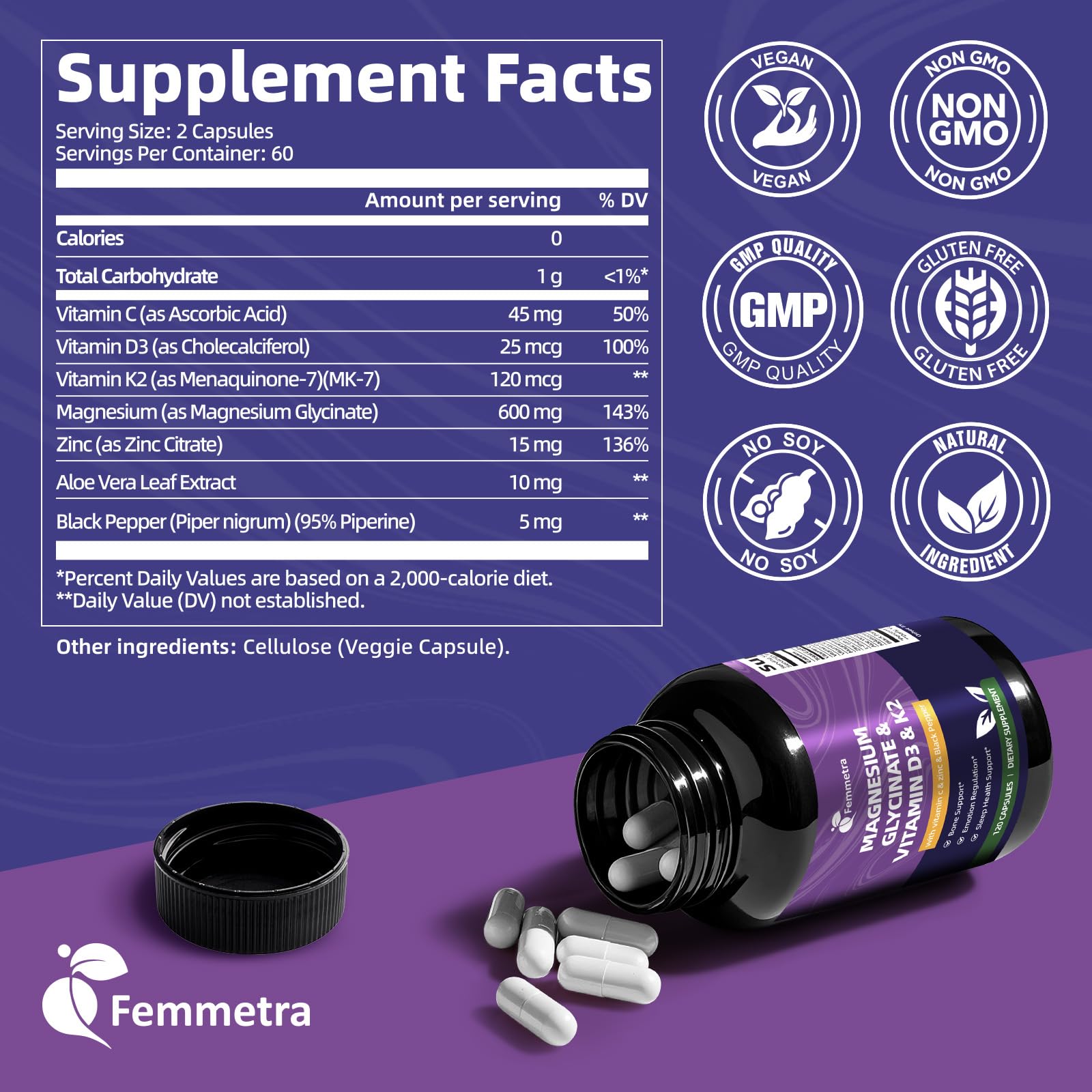 Gélules Femmetra mg600, formulation pour absorption optimale.