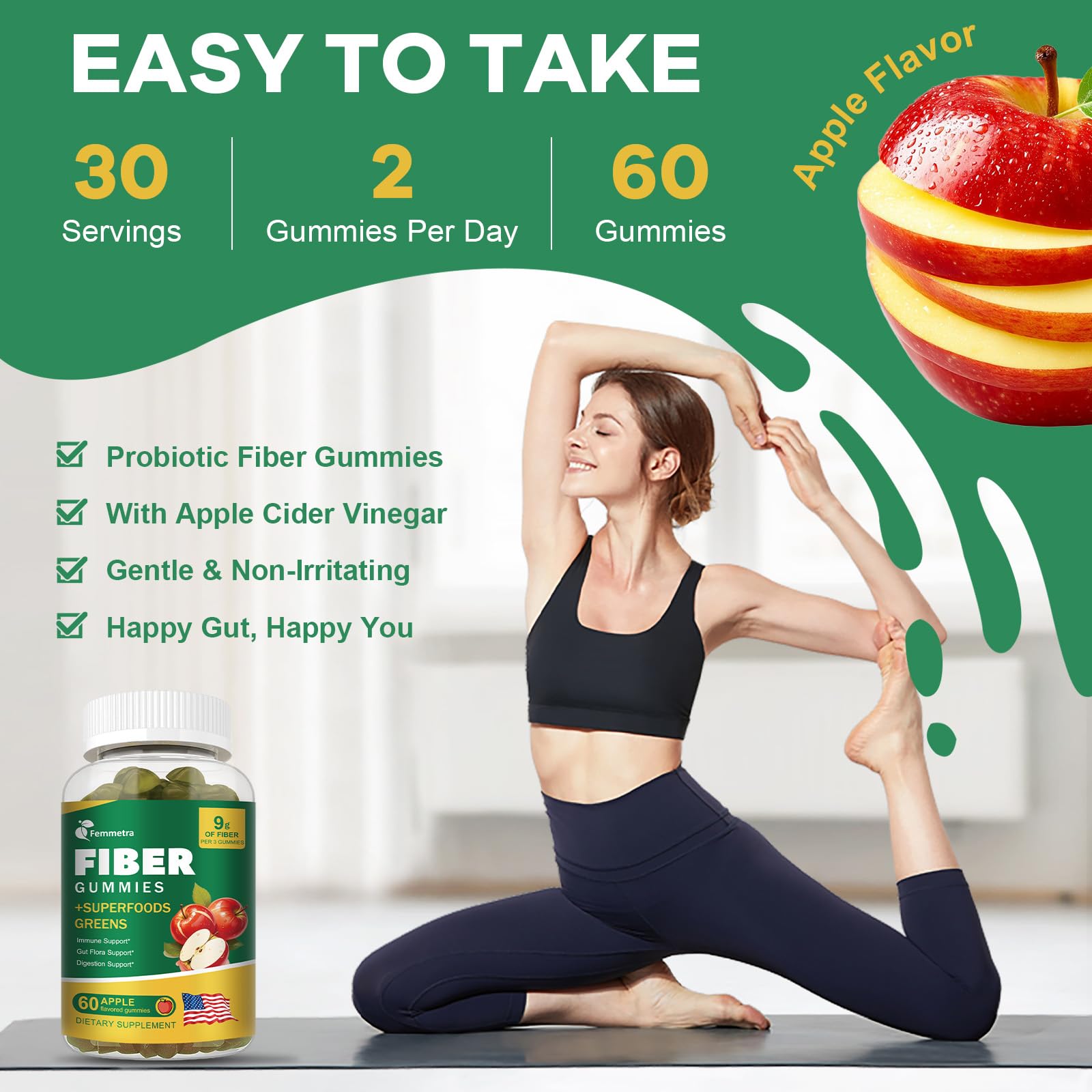 Femmetra gommes fibres aloe vera, apaisement digestif et confort.