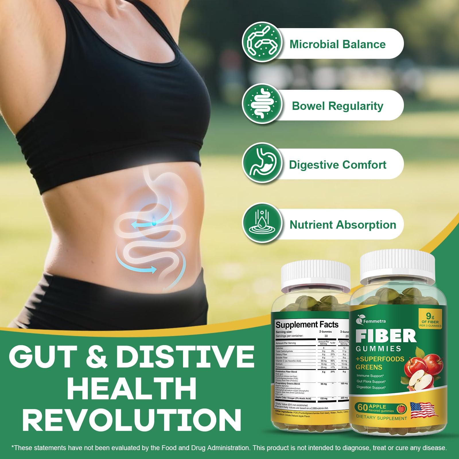 Gommes Femmetra vitamine C, soutien immunitaire et antioxydants.