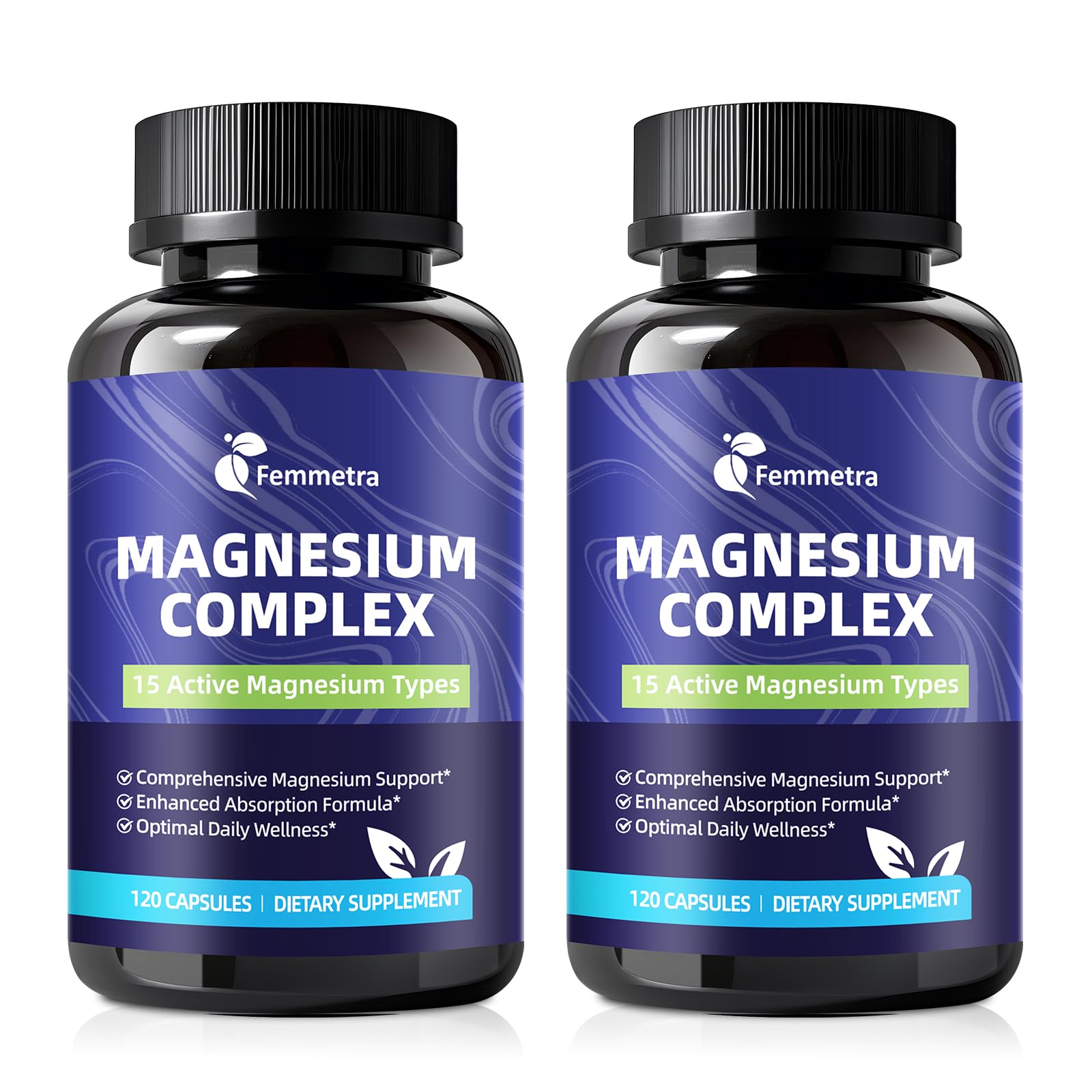 Femmetra Magnesium Complex avec toutes les formes bio-disponibles, pour l’énergie et le bien-être.