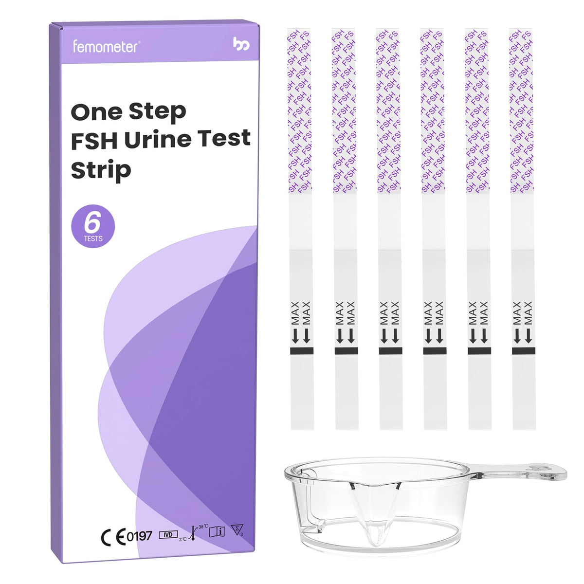 Femometer FSH Menopause Test : boîte prête à l’emploi pour un usage à domicile.