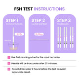 Femometer: guide-utilisation clair pour suivre les étapes du test.