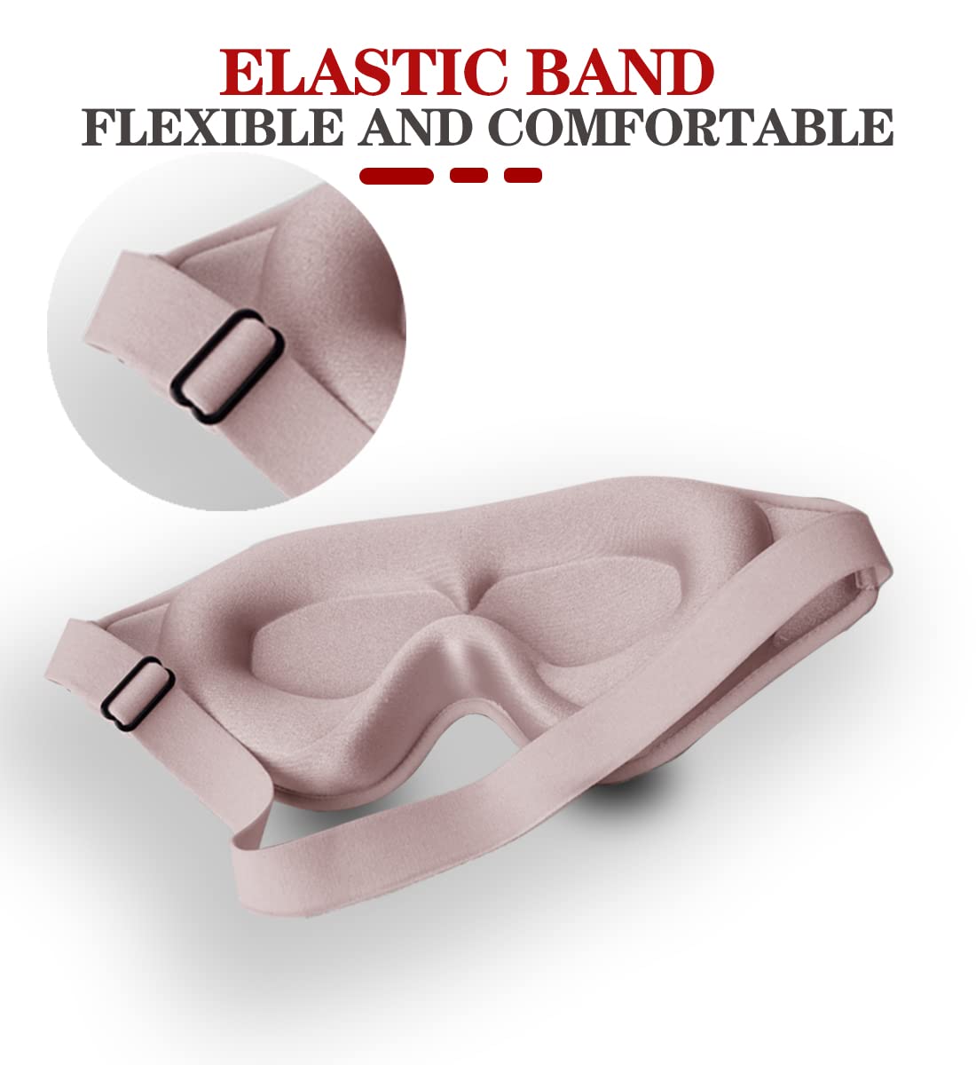 Masque FengXinZi bande reglable rose, ajuste confortablement toutes les positions