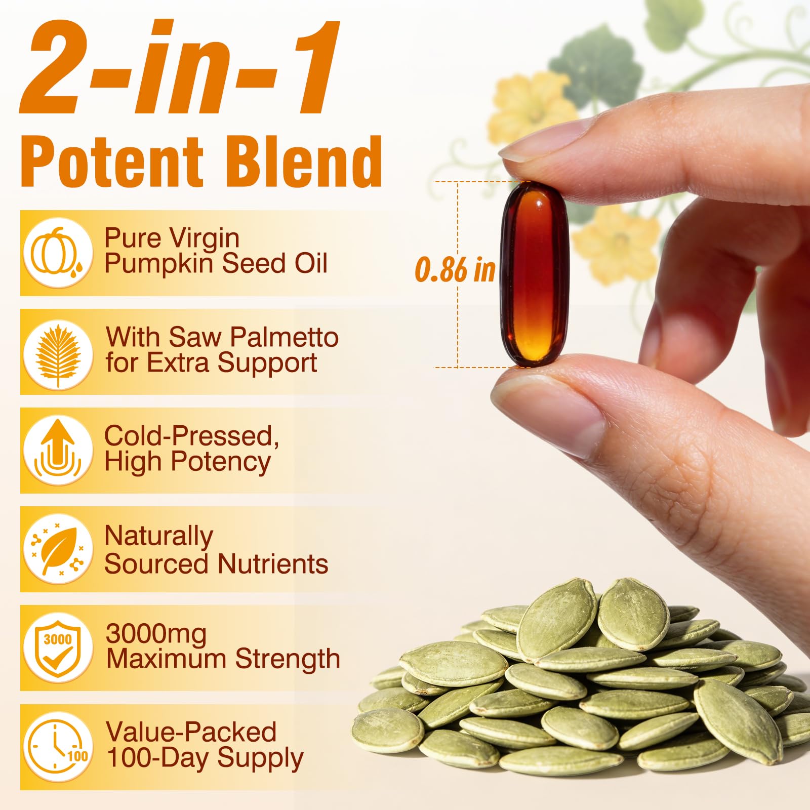 Fenolutra capsules palmetto huile graines, faciles à avaler pour la routine bien-être.