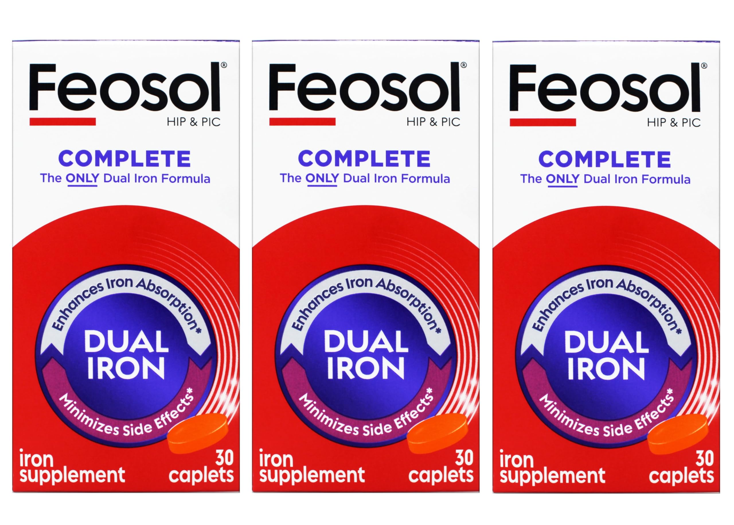 Feosol Bifera HIP & PIC comprimés faciles à avaler; intégrables à une routine alimentaire.