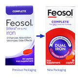 Feosol Bifera HIP & PIC étiquette nutritionnelle; compréhension d utilisation sûre.